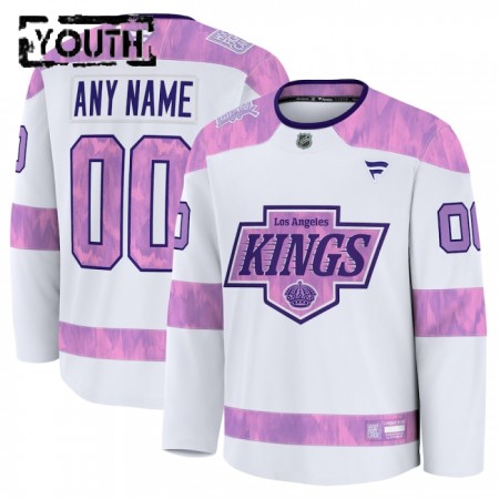 Lapsille NHL Los Angeles Kings Pelipaita Custom Fanatics Hockey Fights Cancer Practice 2024-25 Valkoinen